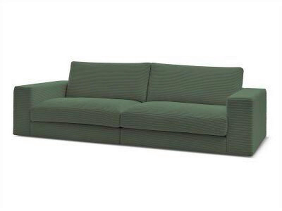 3-SITZER-SOFA LEONARD Cord Dunkelgrün  - Dunkelgrün/Schwarz, MODERN, Kunststoff/Textil (234/77/109cm)