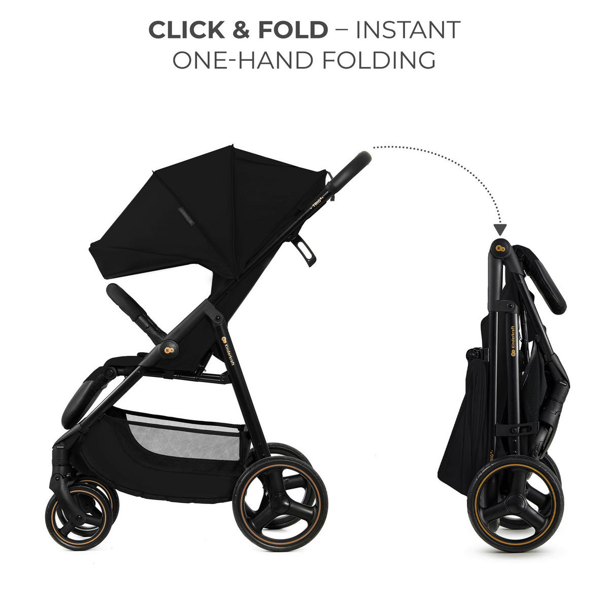 BUGGY Trig 3  - Schwarz, Basics (54/107.5/91cm) - Kinderkraft