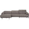 ECKSOFA in Echtleder Greige  - Greige/Schwarz, Design, Leder/Metall (165/313cm) - Emilio Belluti