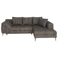 ECKSOFA Braun Cord  - Schwarz/Braun, Design, Kunststoff/Textil (177/276cm) - MID.YOU
