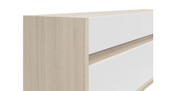 TV-ELEMENT Weiß, Eichefarben 173,5/58,2/42 cm - Eichefarben/Schwarz, KONVENTIONELL, Holzwerkstoff/Kunststoff (173,5/58,2/42cm) - Hom`in