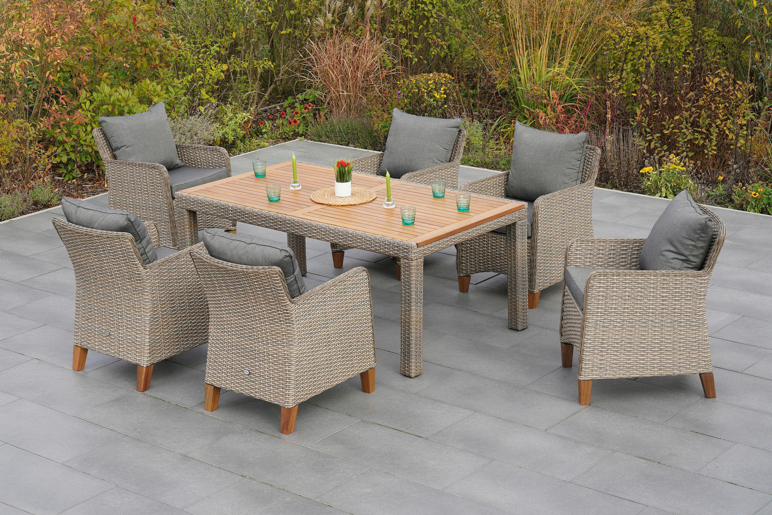 GARTENTISCH Metall, Kunststoff Beige rechteckig  - Beige, MODERN, Holz/Kunststoff (180/100/74cm) - Gardenson