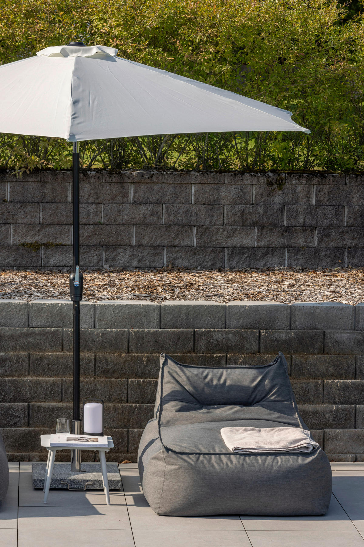 SONNENSCHIRM 300 cm  - Ecru/Grau, KONVENTIONELL, Textil/Metall (300/300cm) - Gardenson