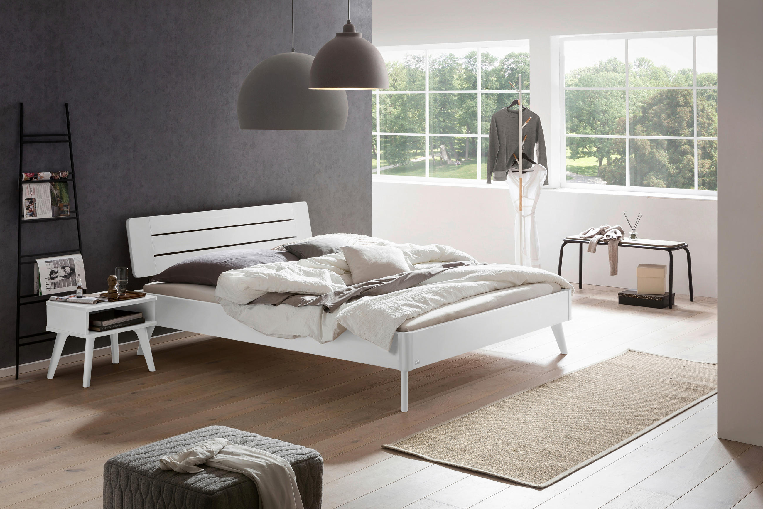 BETT 160/200 cm  in Weiß  - Weiß, KONVENTIONELL, Holz (160/200cm) - Hasena