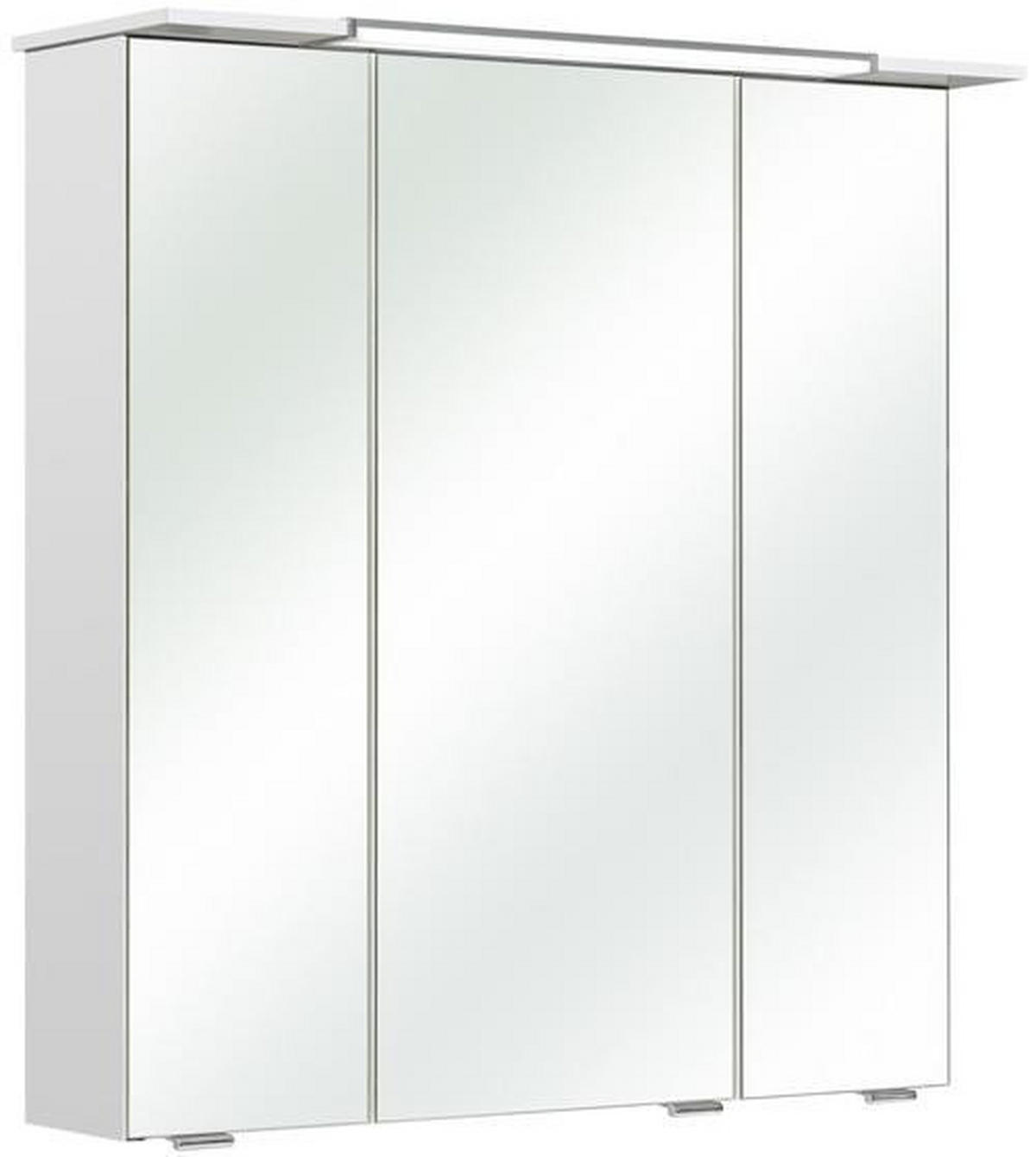 ZRCADLOVÁ SKŘÍŇKA, bílá, 67/71/23,5 cm  - bílá/barvy stříbra, Konvenční, kompozitní dřevo/sklo (67/71/23,5cm) - Xora