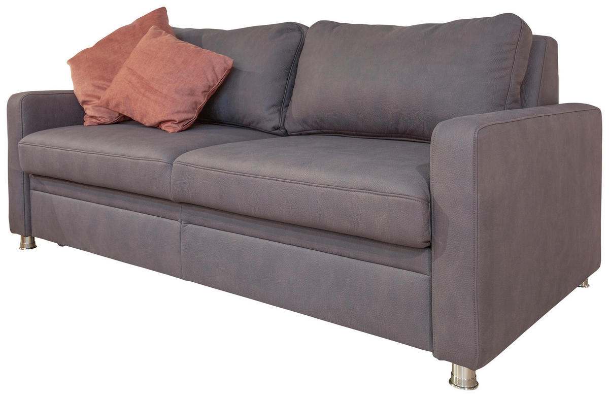 ZOFA S POSTELJNO FUNKCIJO,  siva tekstil  - barve kroma/siva, Design, kovina/tekstil - Beldomo Style