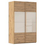 SCHWEBETÜRENSCHRANK 137/223/68 cm 2-türig Champagner, Eiche Artisan  - Champagner/Eichefarben, Design, Glas/Holzwerkstoff (137/223/68cm) - Xora