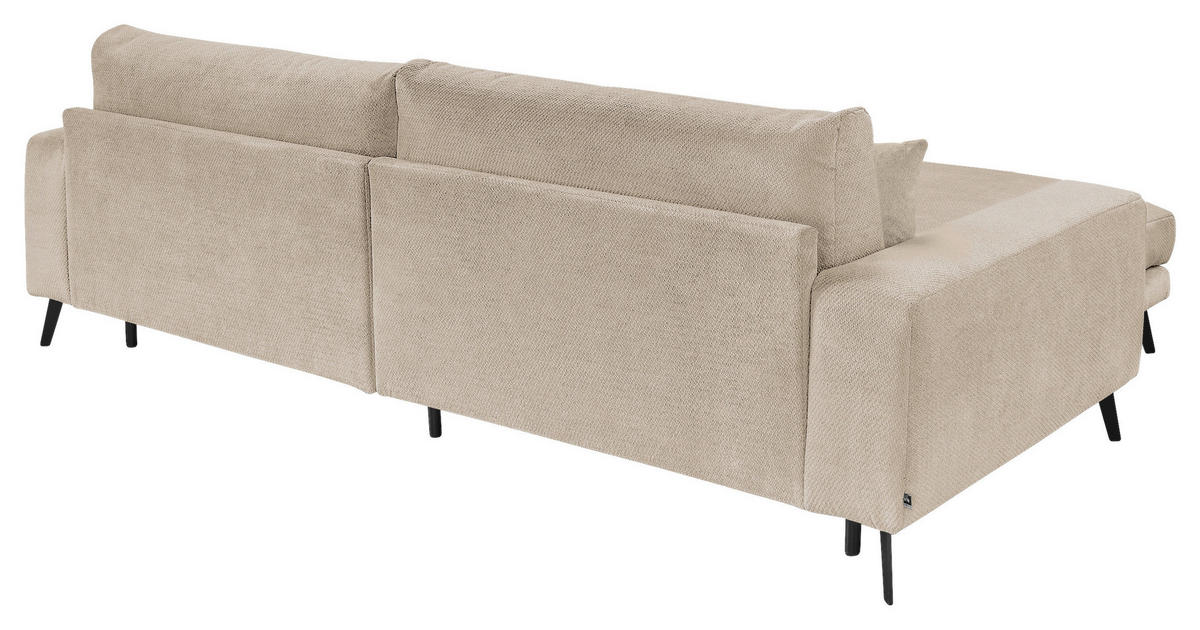 ECKSOFA Creme Webstoff  - Creme/Schwarz, KONVENTIONELL, Textil/Metall (196/269cm) - SetOne by Musterring
