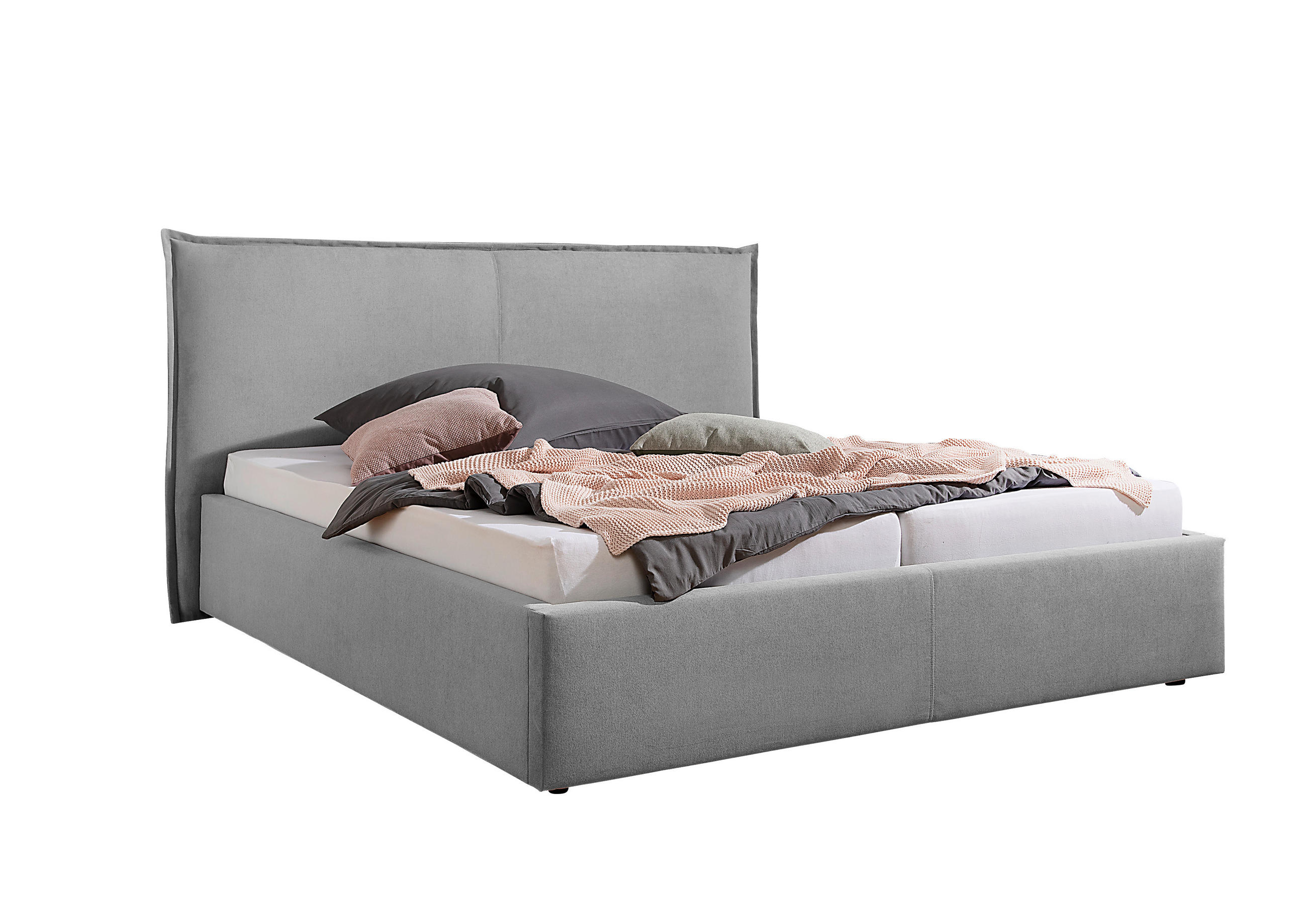 POLSTERBETT 200/200 cm,  in Grau,  - Schwarz/Grau, MODERN, Kunststoff/Textil (200/200cm) - Livetastic