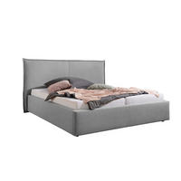 POLSTERBETT 200/200 cm,  in Grau,  - Schwarz/Grau, MODERN, Kunststoff/Textil (200/200cm) - Livetastic