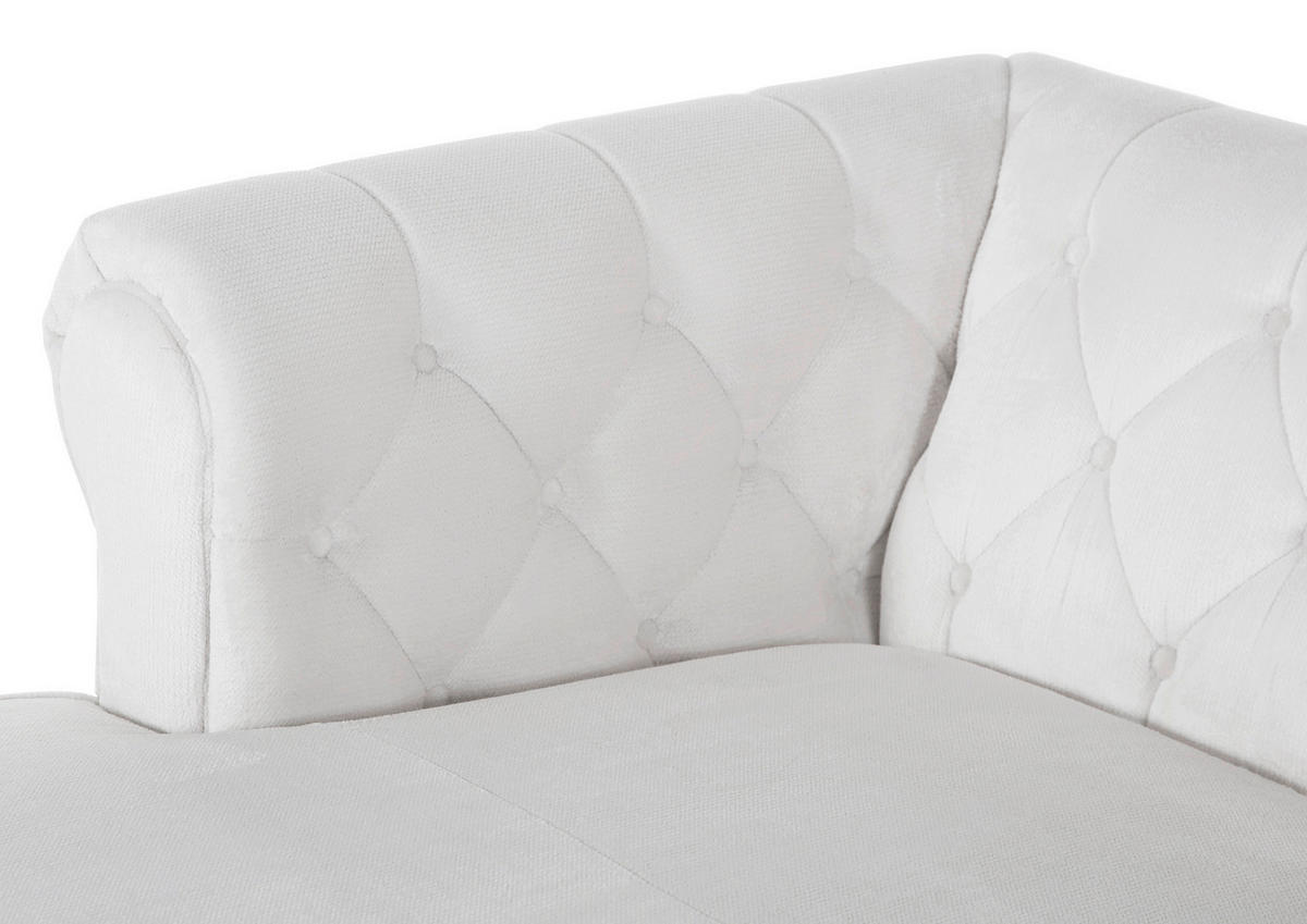 HÖRNSOFFA i plysch vit  - vit/mörkbrun, Design, trä/textil (160/260cm) - MID.YOU