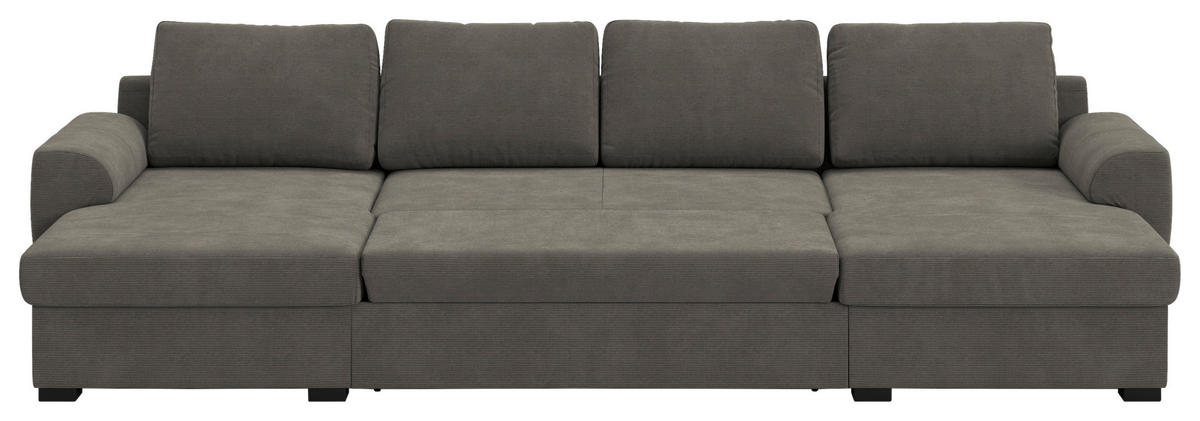 SJEDEĆA GARNITURA tekstil  antracit   - crna/antracit, Trend, tekstil/plastika (154/327/86cm) - MID.YOU