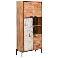 HIGHBOARD  in 90/195/40 cm  - Sheeshamfarben/Grau, KONVENTIONELL, Holz/Stein (90/195/40cm) - Livetastic