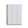 DREHTÜRENSCHRANK in Weiss, Sonoma Eiche  - Weiss/Silberfarben, Basics, Holzwerkstoff/Kunststoff (136/197/54cm) - Boxxx