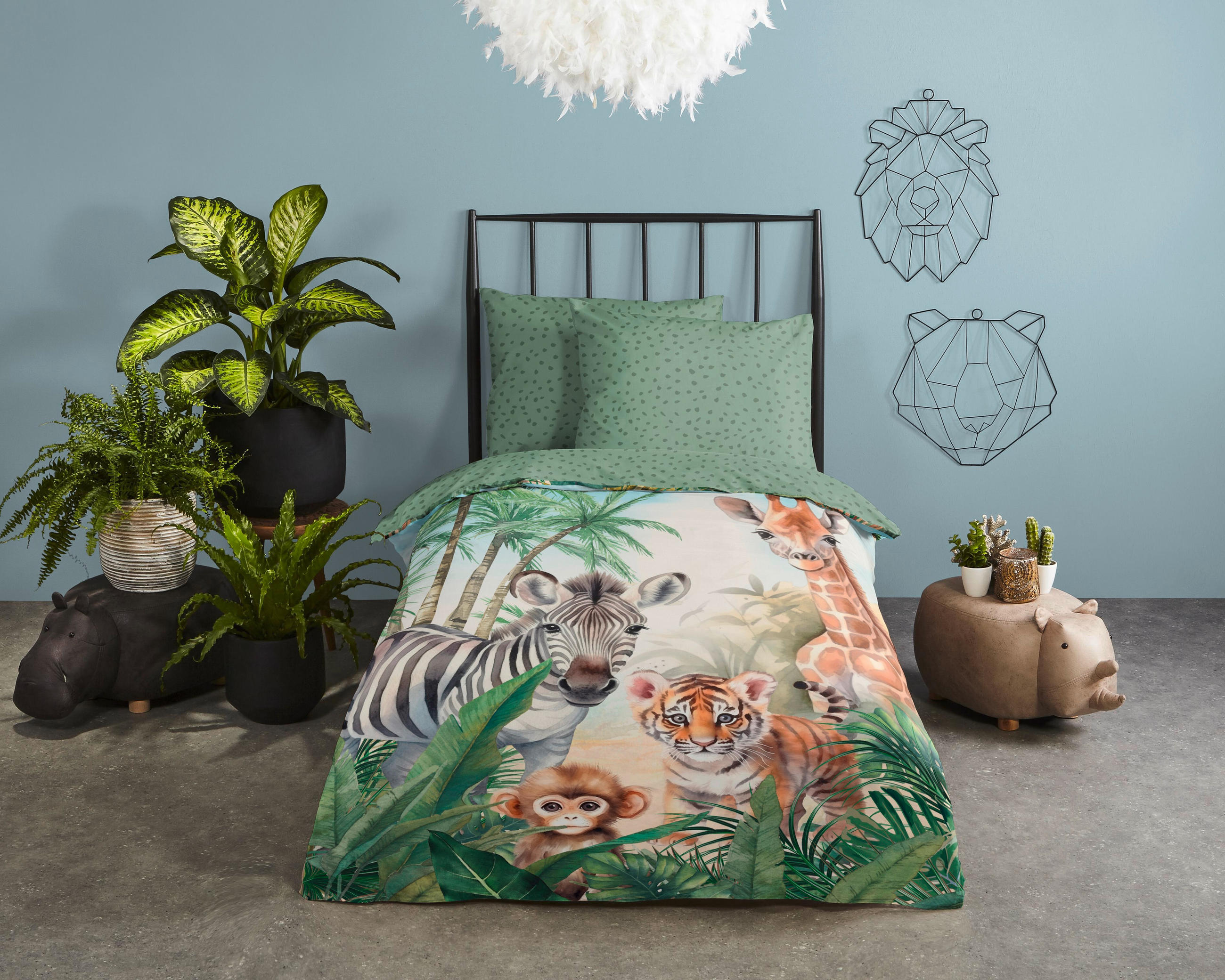 KINDERBETTWÄSCHE 140/200 cm  - Multicolor/Grün, Trend, Textil (140/200cm)