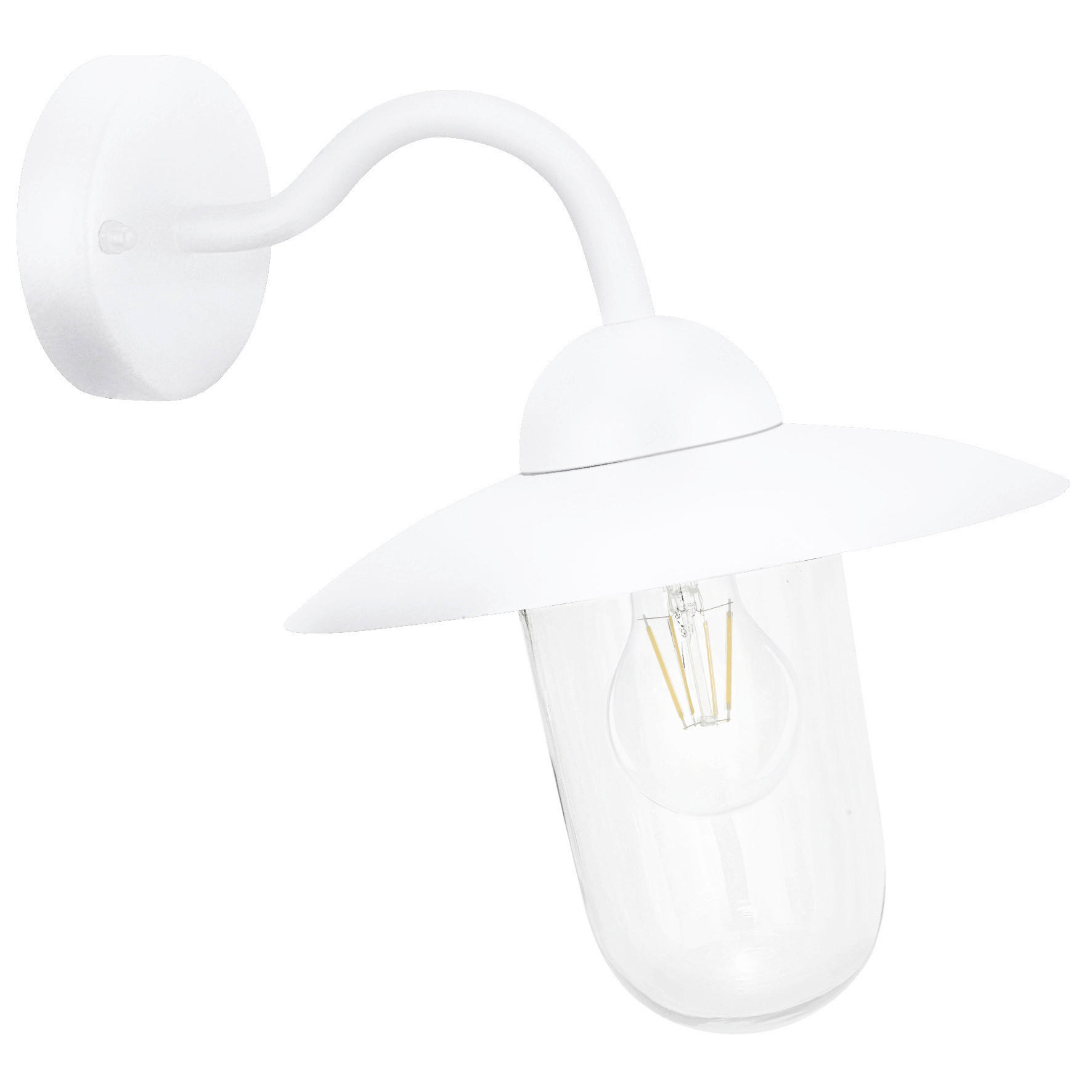 AUßENWANDLEUCHTE 31/31 cm   - Klar/Weiß, Design, Glas/Metall (31/31cm) - Eglo