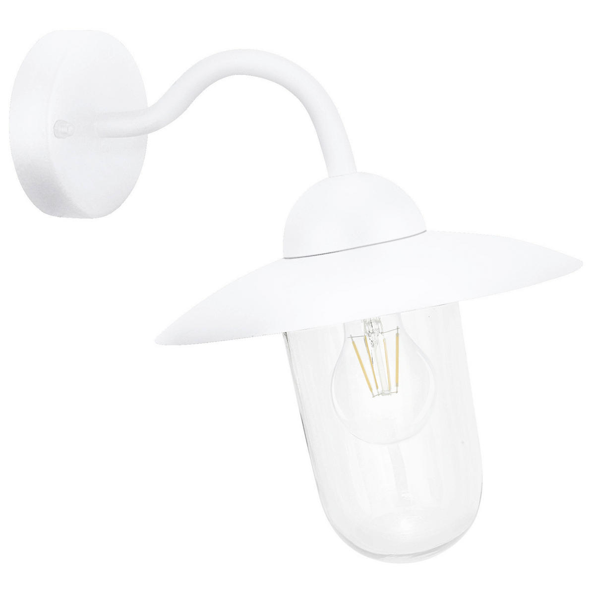 AUßENWANDLEUCHTE 31/31 cm   - Klar/Weiß, Design, Glas/Metall (31/31cm) - Eglo