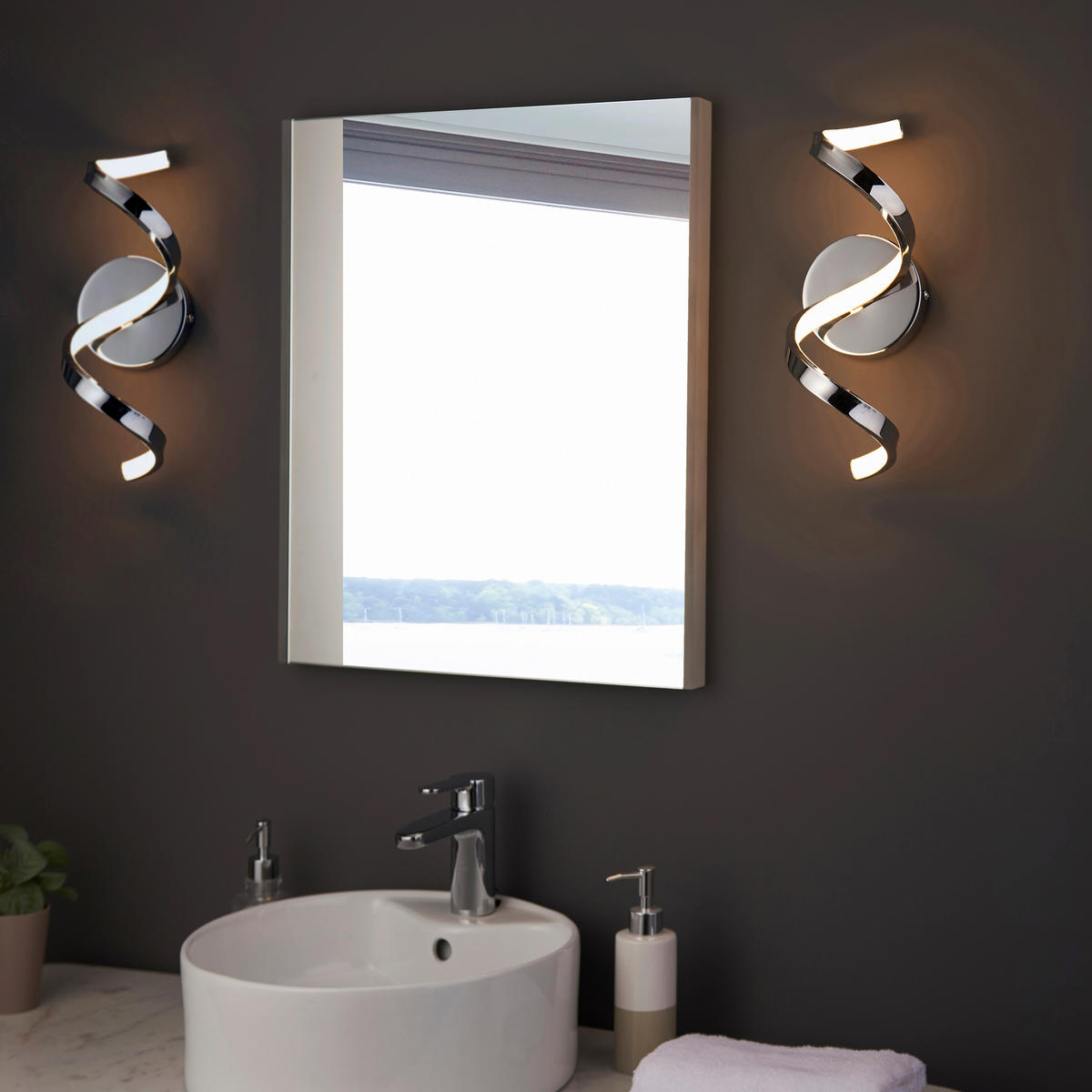 BADEZIMMER-WANDLEUCHTE Astral 13/34/15.5 cm   - Chromfarben/Weiß, Design, Metall (13/34/15.5cm) - ENDON