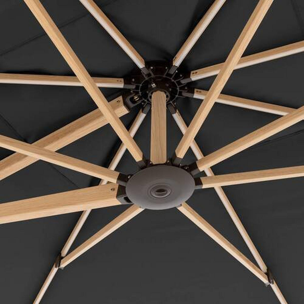 AMPELSCHIRM 400x300 cm  - Eichefarben/Anthrazit, Basics, Textil/Metall (400/300cm) - Doppler