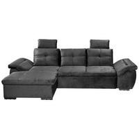 ECKSOFA in Mikrovelours Schwarz  - Schwarz, Konventionell, Kunststoff/Textil (170/275cm) - Carryhome