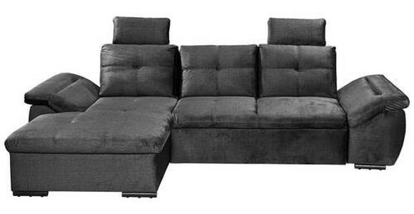 ECKSOFA in Mikrovelours Schwarz - Schwarz, KONVENTIONELL, Kunststoff/Textil (170/275cm) - Carryhome