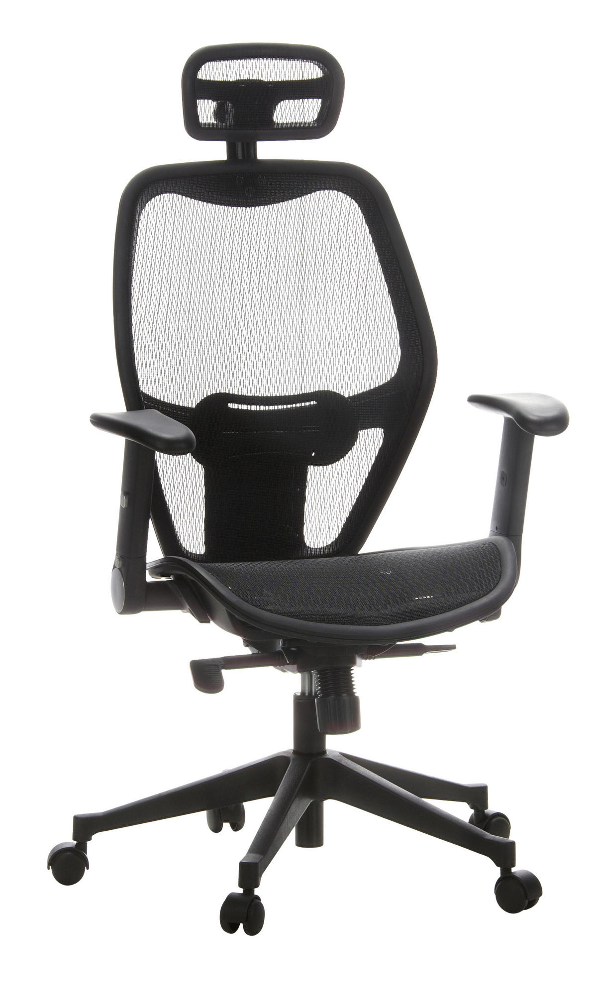 DREHSTUHL Netzbespannung Schwarz  - Schwarz, Basics, Kunststoff/Textil (59/117/48cm) - MID.YOU