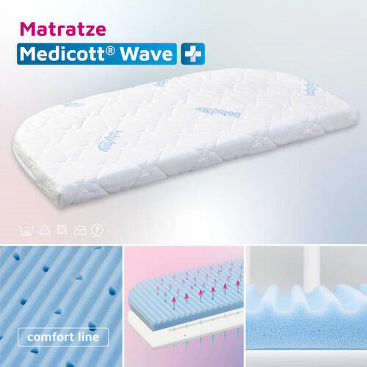 MATRATZE BOXSPRING XXL Höhe ca.  - Blau, Basics, Textil (105/6/57,5cm) - Babybay