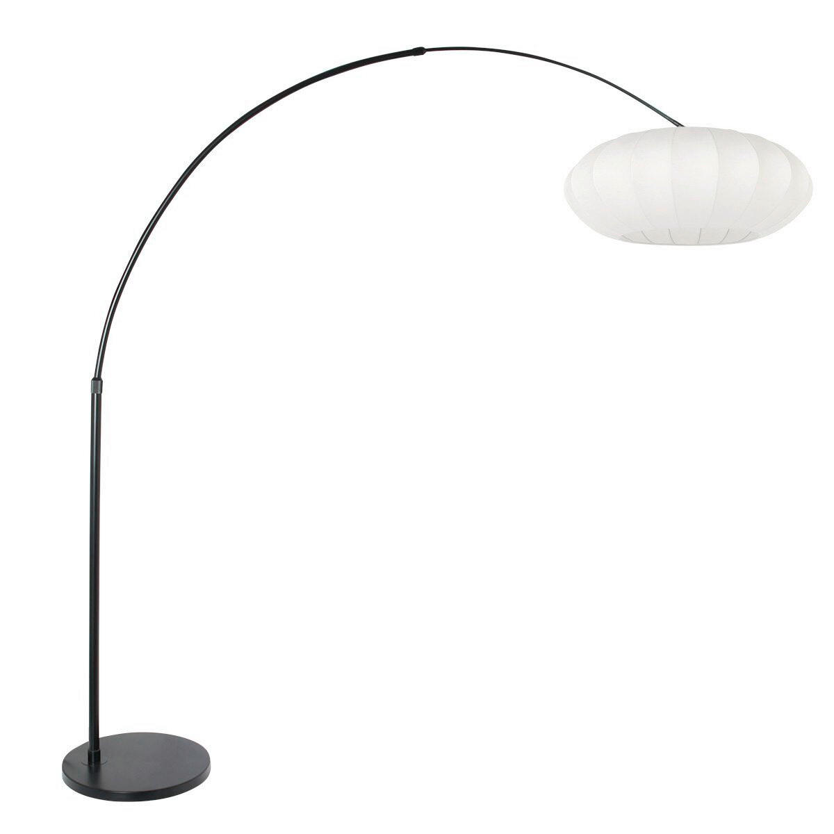 STEHLEUCHTE SPARKLED LIGHT 50/240/230 cm  - Schwarz/Weiß, Trend, Textil/Metall (50/240/230cm)