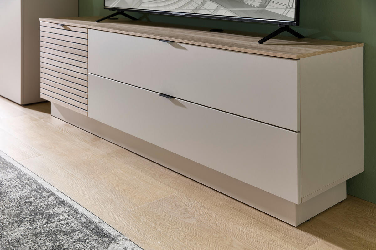 TV-ELEM 140/51/44 cm  - kasmír/tölgyfa, Modern, faalapú anyag/fém (140/51/44cm) - Hom`in