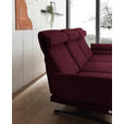 ECKSOFA  in Flachgewebe Weinrot  279-327/176-217 cm  - Weinrot/Schwarz, Design, Textil/Metall (279-327/176-217cm) - Dieter Knoll