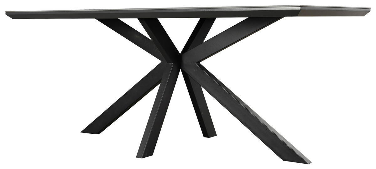 JEDILNA MIZA, črna, temno siva  - temno siva/črna, Moderno, kovina/leseni material (180/90/76cm) - MID.YOU