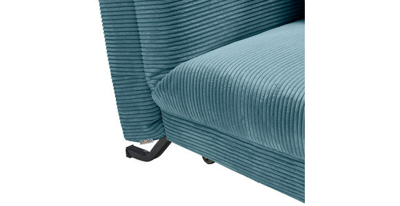 SCHLAFSESSEL Cord Petrol Fußauswahl, Stoffauswahl, Liegefunktion Zierkissen  - Petrol/Schwarz, Design, Textil/Metall (85/85/100cm) - Carryhome