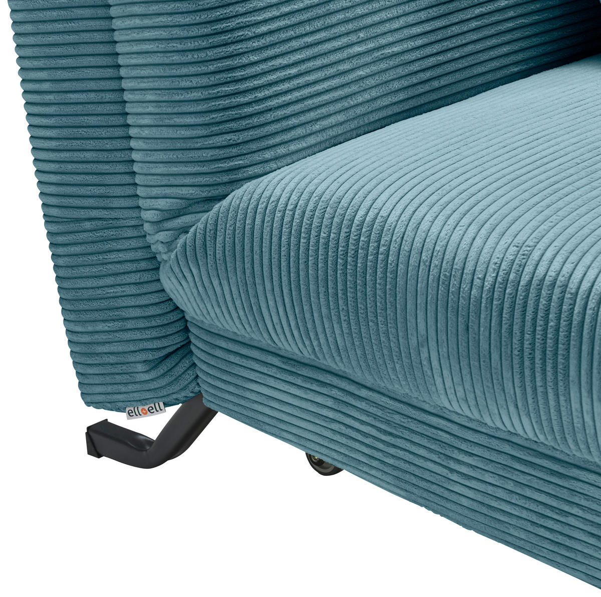 SCHLAFSESSEL Cord Petrol    - Petrol/Schwarz, Design, Textil/Metall (85/85/100cm) - Carryhome