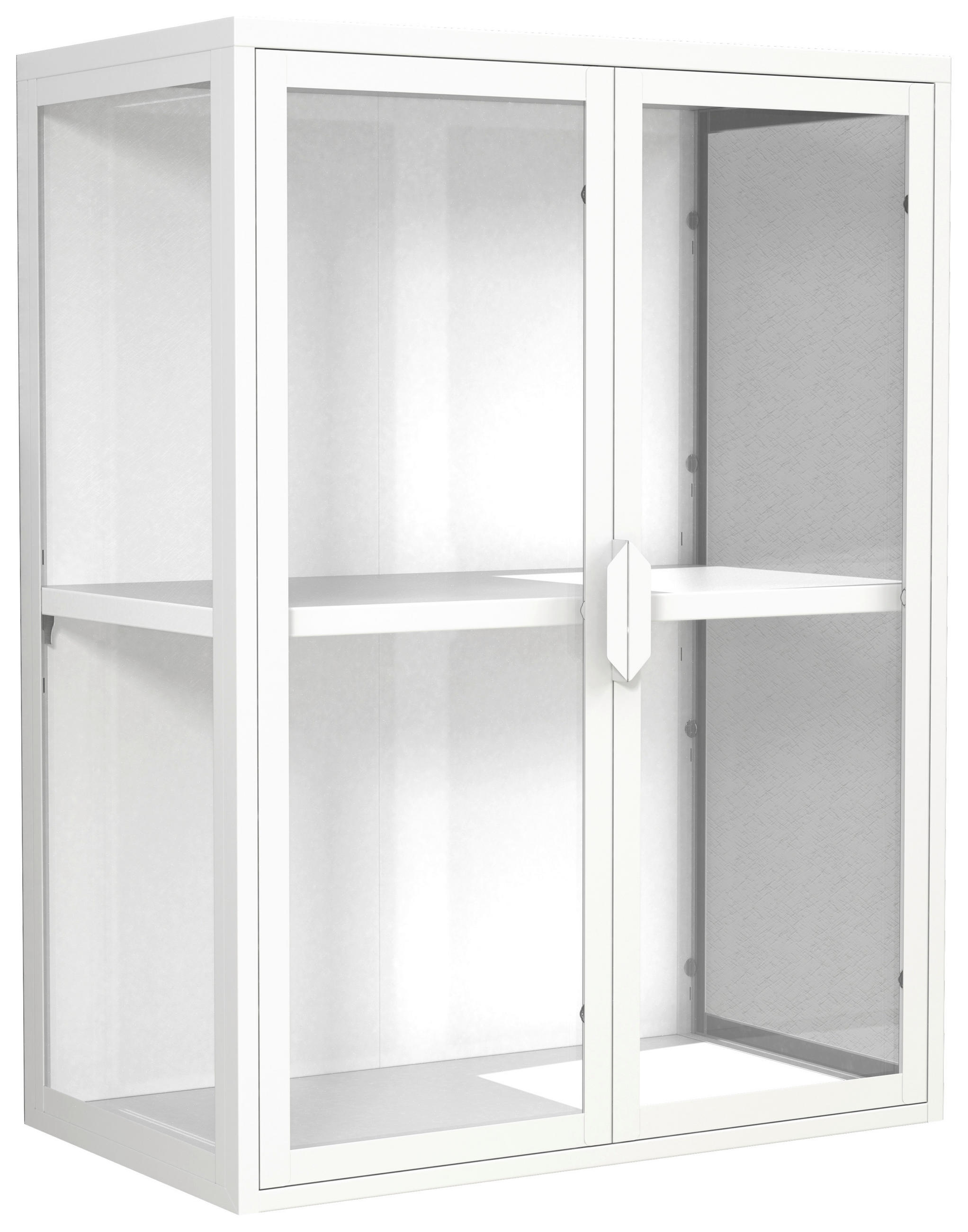 HÄNGEVITRINE in Weiß   - Transparent/Weiß, Design, Glas/Metall (60/80/35cm) - MID.YOU