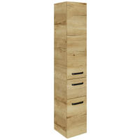 HOCHSCHRANK 30/168/33 cm  - Eichefarben/Schwarz, MODERN, Glas/Holzwerkstoff (30/168/33cm) - Sadena