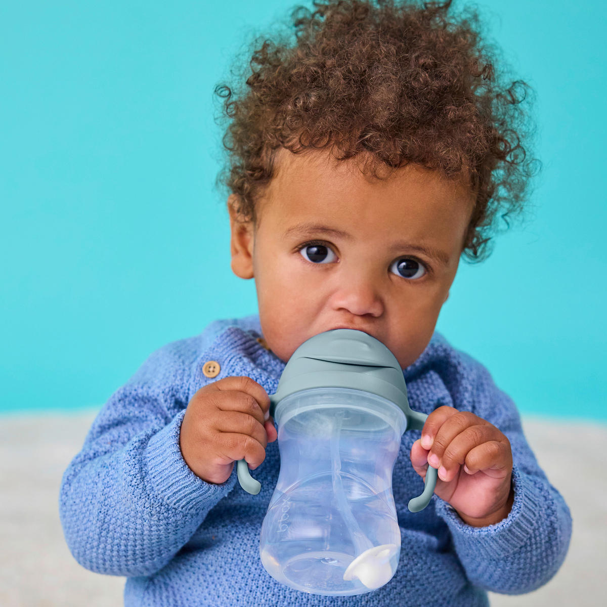 TRINKLERNBECHER-SET - Pastellblau, Basics, Kunststoff (12/14/7cm)