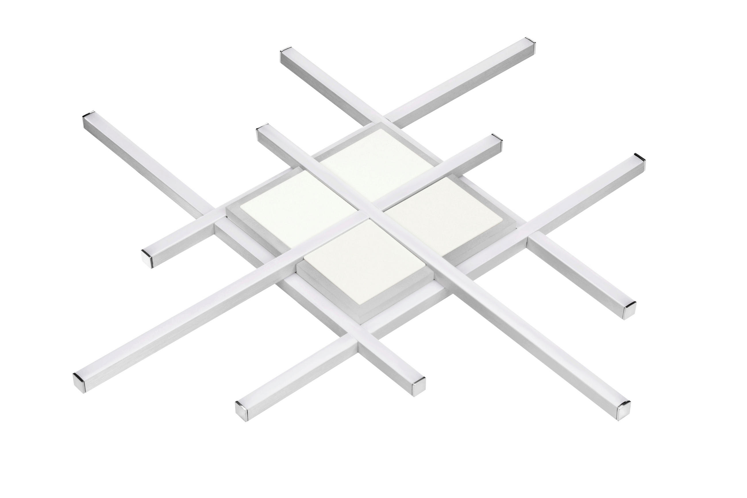LED-DECKENLEUCHTE Kairo 53,5/53,5/4,5 cm   - Silberfarben, Basics, Kunststoff/Metall (53,5/53,5/4,5cm) - Boxxx