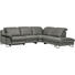 WOHNLANDSCHAFT in Leder Grau - Grau, Design, Leder/Metall (296/268cm) - Valdera WOHNLANDSCHAFT in Leder Grau - Grau, Design, Leder/Metall (296/268cm) - Valdera
