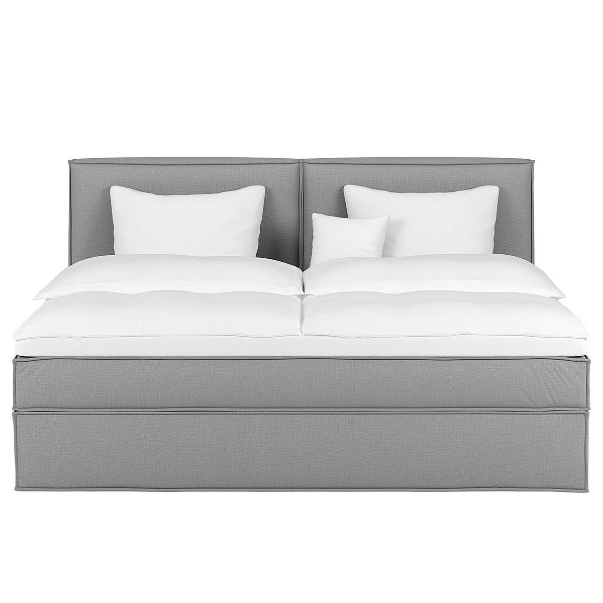 BOXSPRINGBETT 240/200 cm  in Hellgrau  - Hellgrau, Design, Textil (240/200cm) - home24