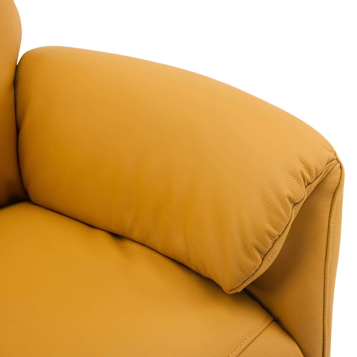 MASSAGESESSEL Echtleder Lederlook Gelb    - Chromfarben/Gelb, Design, Leder/Textil (79/110/85cm) - Livetastic
