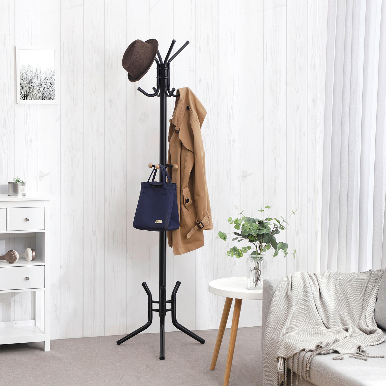 GARDEROBENSTÄNDER in Schwarz 49/176/49 cm   - Schwarz, Trend, Metall (49/176/49cm) - Boxxx