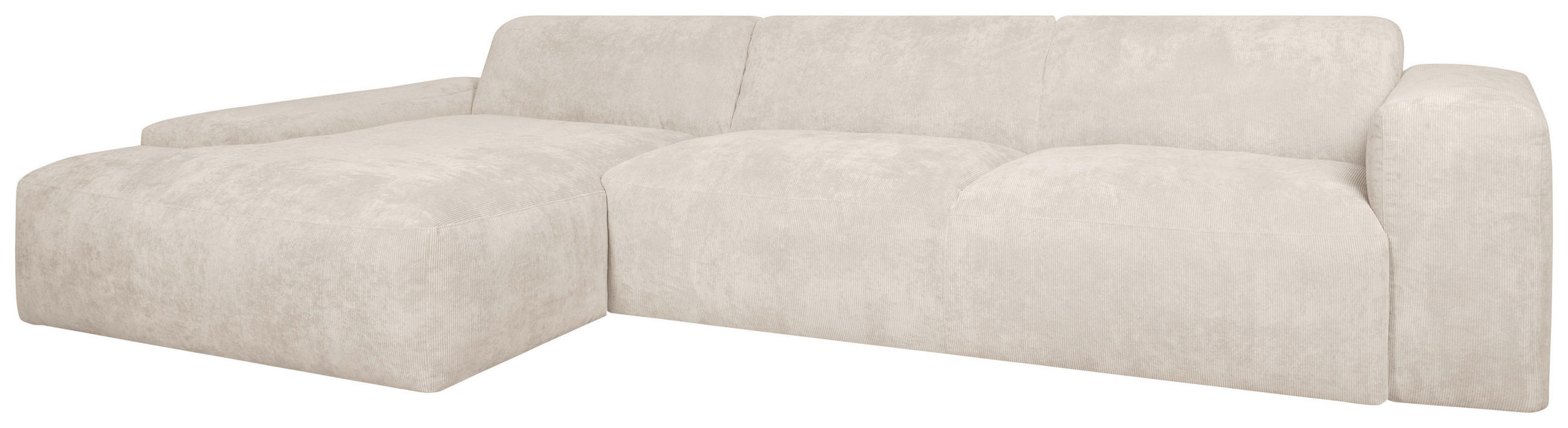 Thumbnail - Mid.you Ecksofa Hannah, Creme, Textil, 3-Sitzer, Ottomane links, L-Form, 343x170 cm, Made in EU, Wohnzimmer, Sofas & Cou...