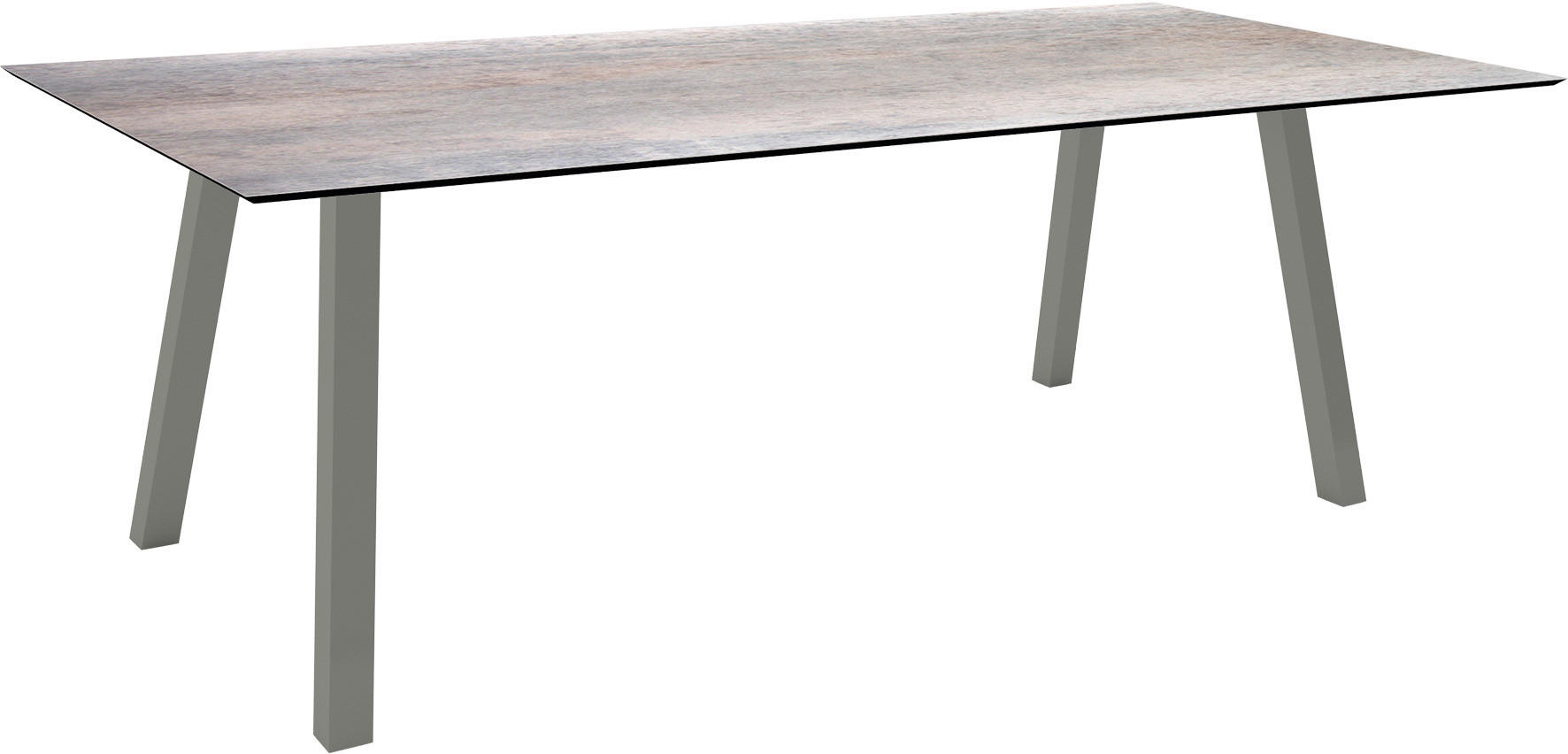 GARTENTISCH Kunststoff Grau rechteckig  - Graphitfarben/Grau, MODERN, Kunststoff/Metall (220/100/75cm) - Stern