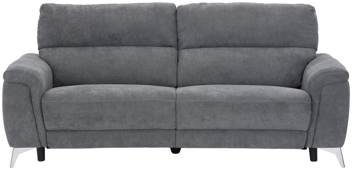 2-SITZER-SOFA Webstoff Grau, Chromfarben  - Chromfarben/Grau, KONVENTIONELL, Textil/Metall (215/97/97cm) - Livetastic