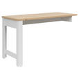 ANBAUSCHREIBTISCH Weiß, Eiche Artisan  - Weiß/Eiche Artisan, KONVENTIONELL, Holzwerkstoff (140/65/80cm) - Hom`in
