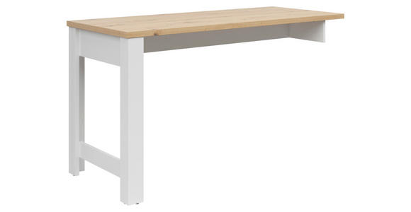 ANBAUSCHREIBTISCH Weiß, Eiche Artisan - Weiß/Eiche Artisan, KONVENTIONELL, Holzwerkstoff (140/65/80cm) - Hom`in