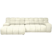 ECKSOFA in Webstoff Weiss  - Weiss/Schwarz, Modern, Kunststoff/Textil (180/297cm) - Welnova