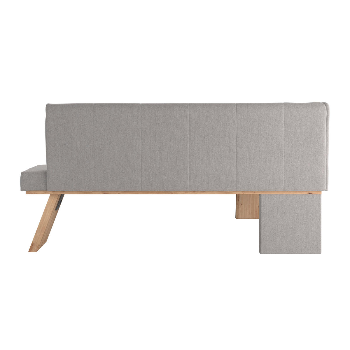 ECKBANK 140/160 cm Webstoff Hellgrau   - Eichefarben/Hellgrau, KONVENTIONELL, Textil (140/160cm) - Livetastic