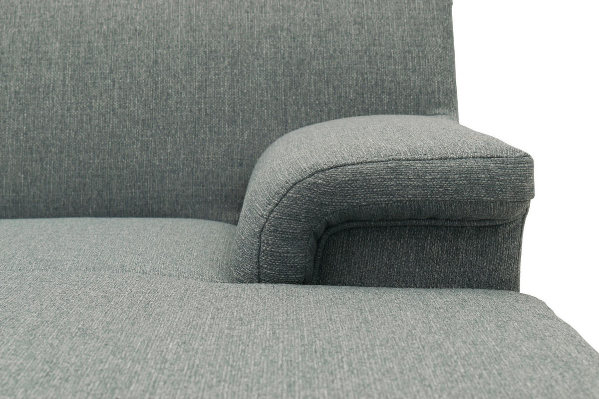 ECKSOFA Silberfarben Webstoff  - Chromfarben/Silberfarben, KONVENTIONELL, Textil/Metall (251/150cm) - MID.YOU