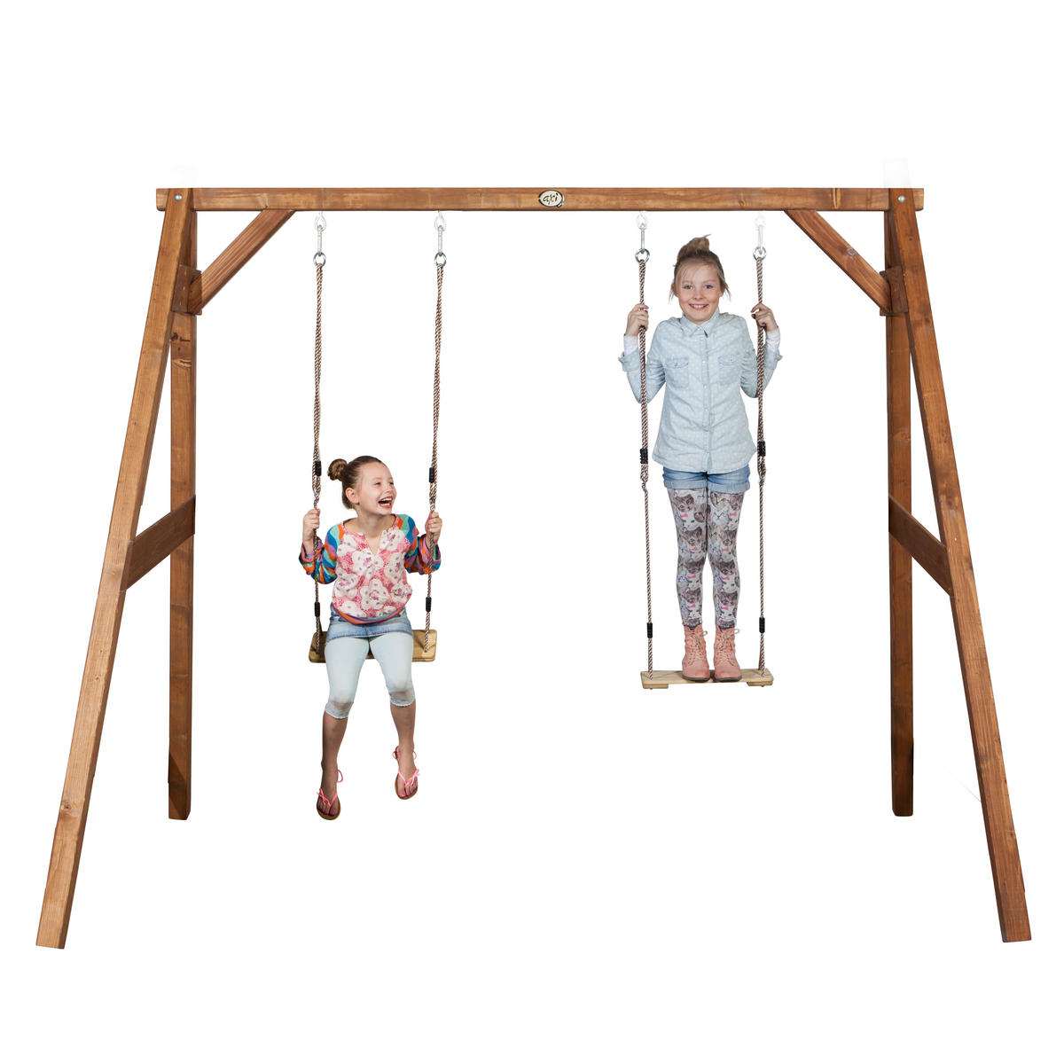 SCHAUKEL DOUBLE SWING  - Hellbraun, KONVENTIONELL, Holz (254/207/160cm) - Ambia Garden